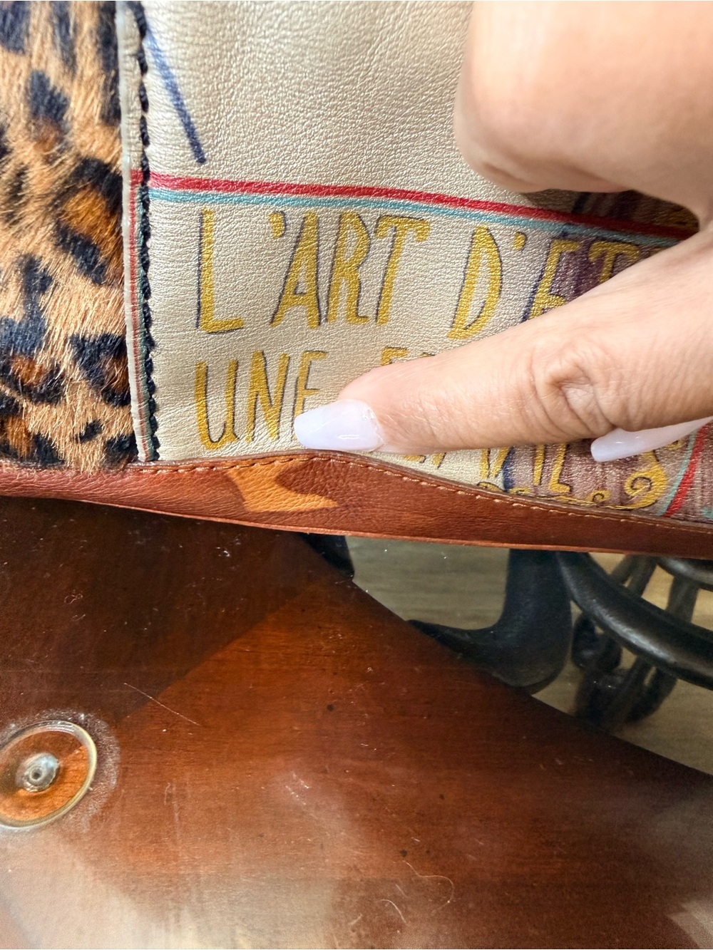 Brighton fashionista Leopard-Panel Shoulder Bag in Brown & Black - Picture 6 of 11